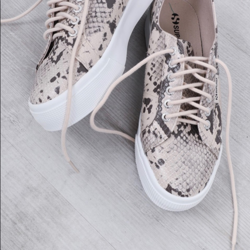New Superga taupe snake sneaker 8